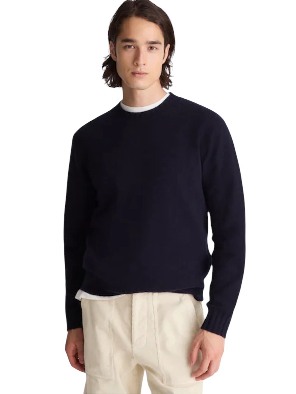 Madewell Crewneck Sweater In Heritage Merino Wool Navy Size Medium